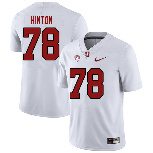 Men #78 Myles Hinton Stanford Cardinal College Football Jerseys Sale-White - Click Image to Close